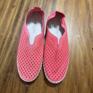 Ilse Jacobsen Tulip Red Shoes SZ 39 Microfiber casual Slip On US 7 UK 6